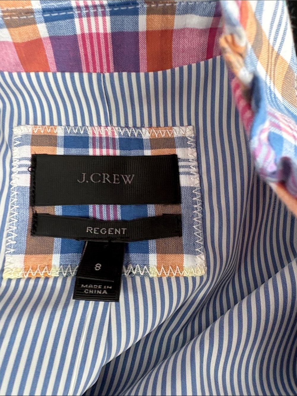 J Crew NWT Regent Blazer Womens Multicolor Madras Plaid Ruffle Trim Jacket - Picture 5 of 11